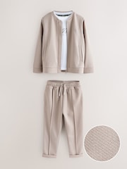 Baker by Ted Baker Textured Stone Jacket T-Shirt and Trousers Set - Image 1 of 9