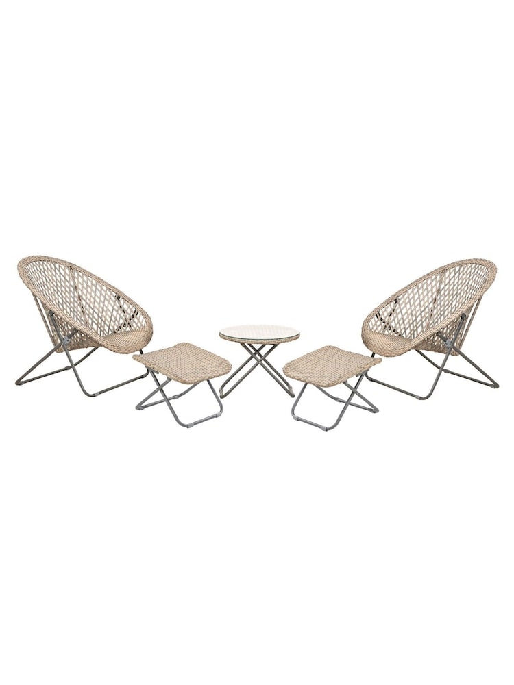 Pacific Grey Outdoor Foldable Loungers and Footstools Set - Image 6 of 6