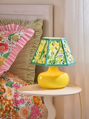 Lucy Tiffney Yellow Lemons Swirl Glass Table Lamp - Image 1 of 5