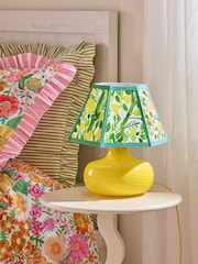 Lucy Tiffney Yellow Lemons Swirl Glass Table Lamp - Image 2 of 5