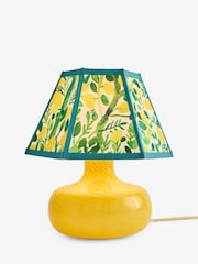 Lucy Tiffney Yellow Lemons Swirl Glass Table Lamp - Image 5 of 5