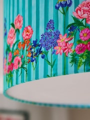 Lucy Tiffney Mint Green/White Striped Iris Flush Light - Image 4 of 5