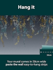 Clarissa Hulse Indigo Virginia Creeper Fixed Size Mural - Image 3 of 3
