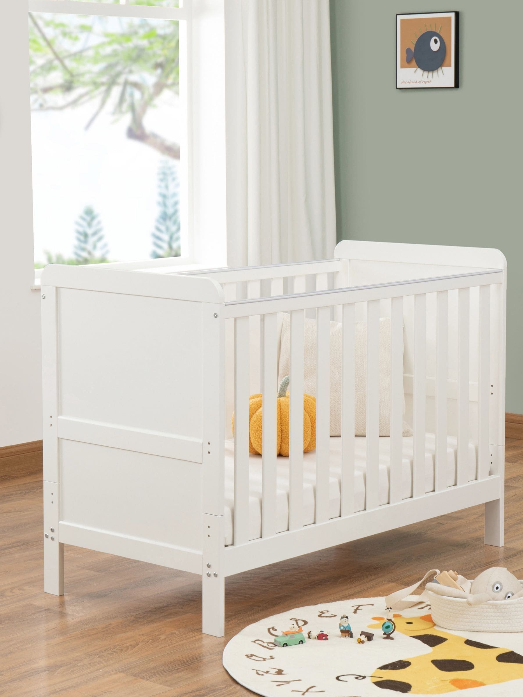 Babymore White Caro Urban Mini Cot Bed - Image 4