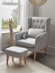 Babymore Grey Lux Nursing Chair with Stool - Image 2 of 6