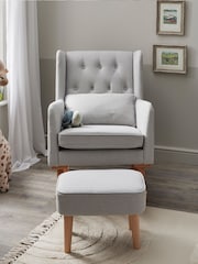 Babymore Grey Lux Nursing Chair with Stool - Image 3 of 6