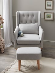 Babymore Grey Lux Nursing Chair with Stool - Image 4 of 6