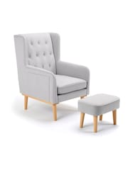 Babymore Grey Lux Nursing Chair with Stool - Image 6 of 6