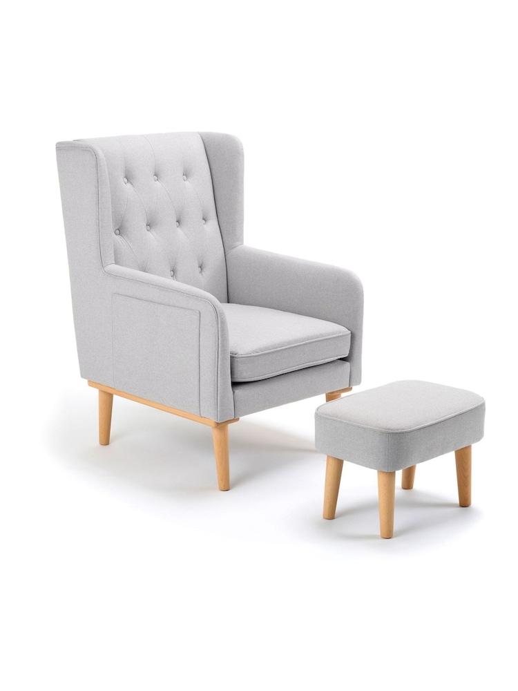 Babymore Grey Lux Nursing Chair with Stool - Image 6 of 6
