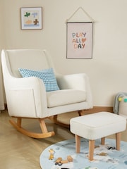 Babymore White Boucle Ida Nursing Chair with Stool - Image 1 of 6