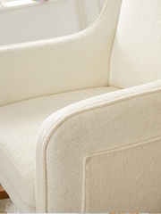 Babymore White Boucle Ida Nursing Chair with Stool - Image 3 of 6