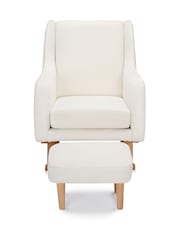 Babymore White Boucle Ida Nursing Chair with Stool - Image 5 of 6