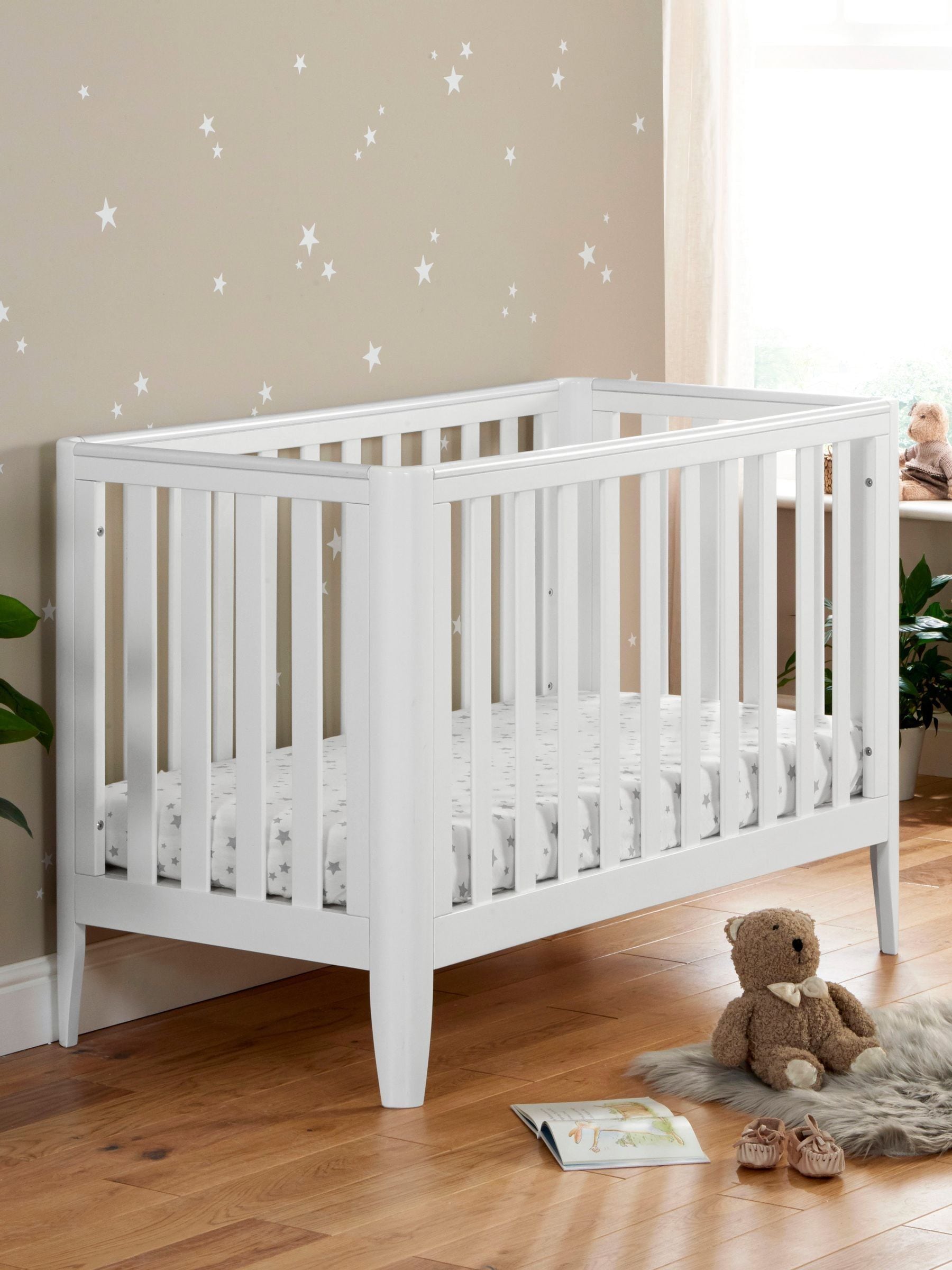 Babymore Unisex Toddler White Iris Cot Bed - Image 1