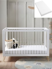 Babymore Acrylic Kimi Cot Bed with Fibre Mattress - Image 2 of 6
