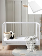 Babymore Acrylic Kimi Cot Bed with Fibre Mattress - Image 3 of 6