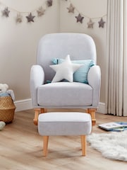 Babymore Grey Freya Nursing Chair with Stool - Image 2 of 6