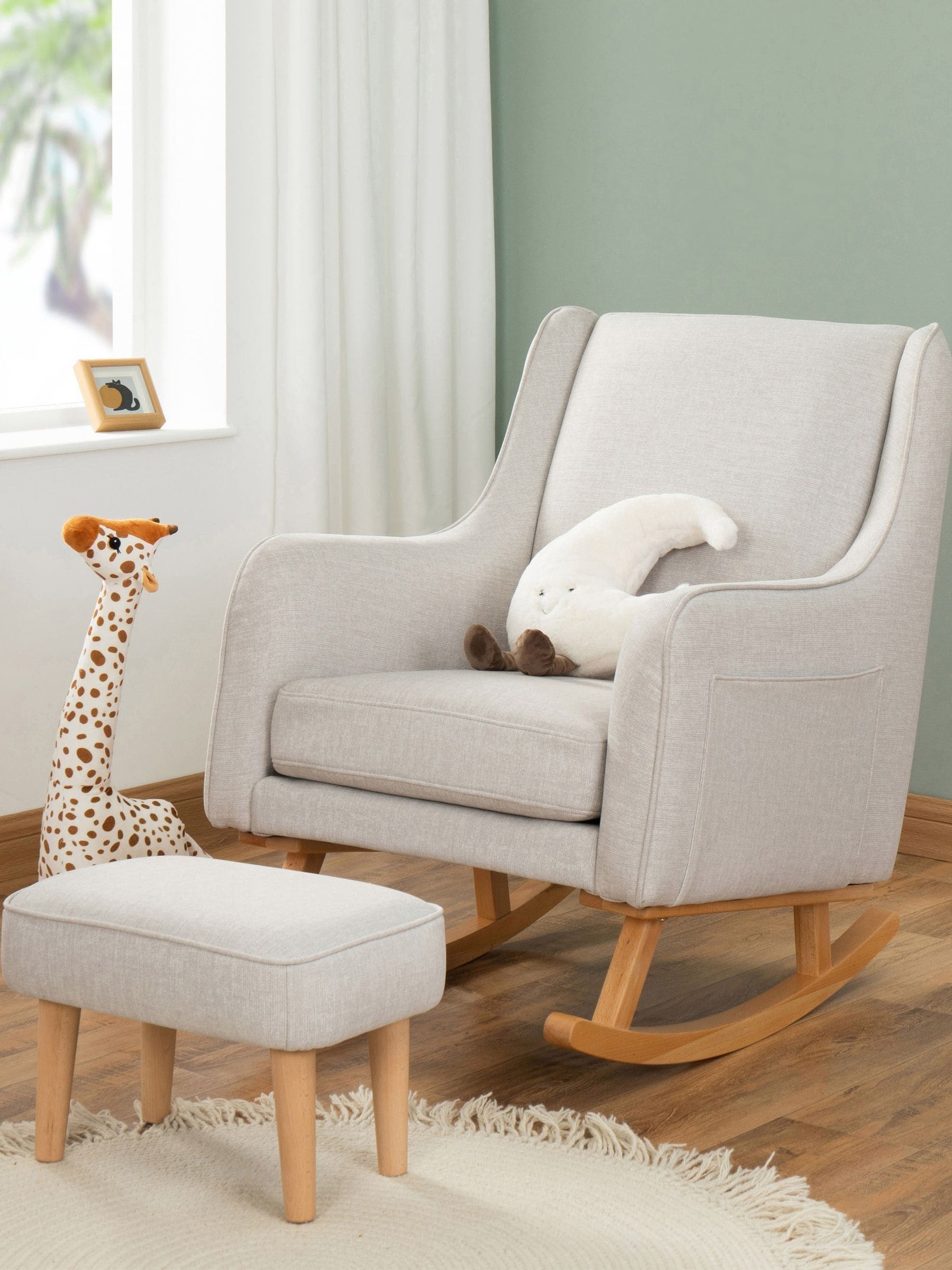 Babymore Newborn Ida Nursing Chair With Stool - Cashmere - Image 2