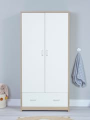 Babymore Oak White Luno Veni Wardrobe - Image 1 of 3