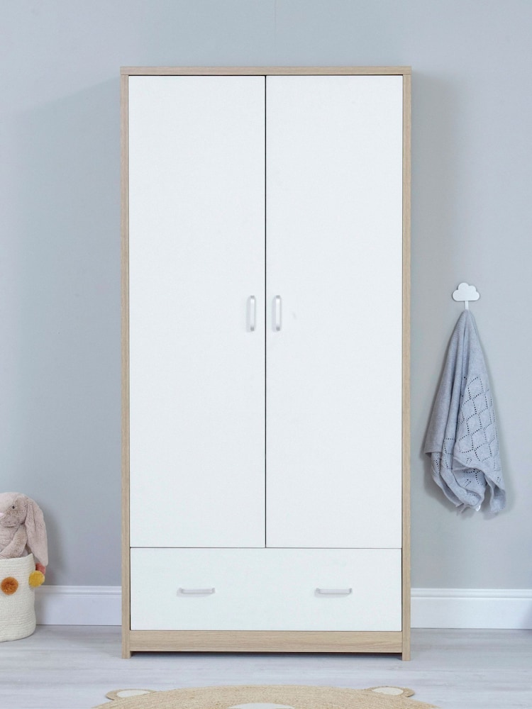 Babymore Oak White Luno Veni Wardrobe - Image 1 of 3