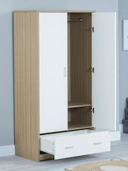 Babymore Oak White Luno Veni Wardrobe - Image 3 of 3