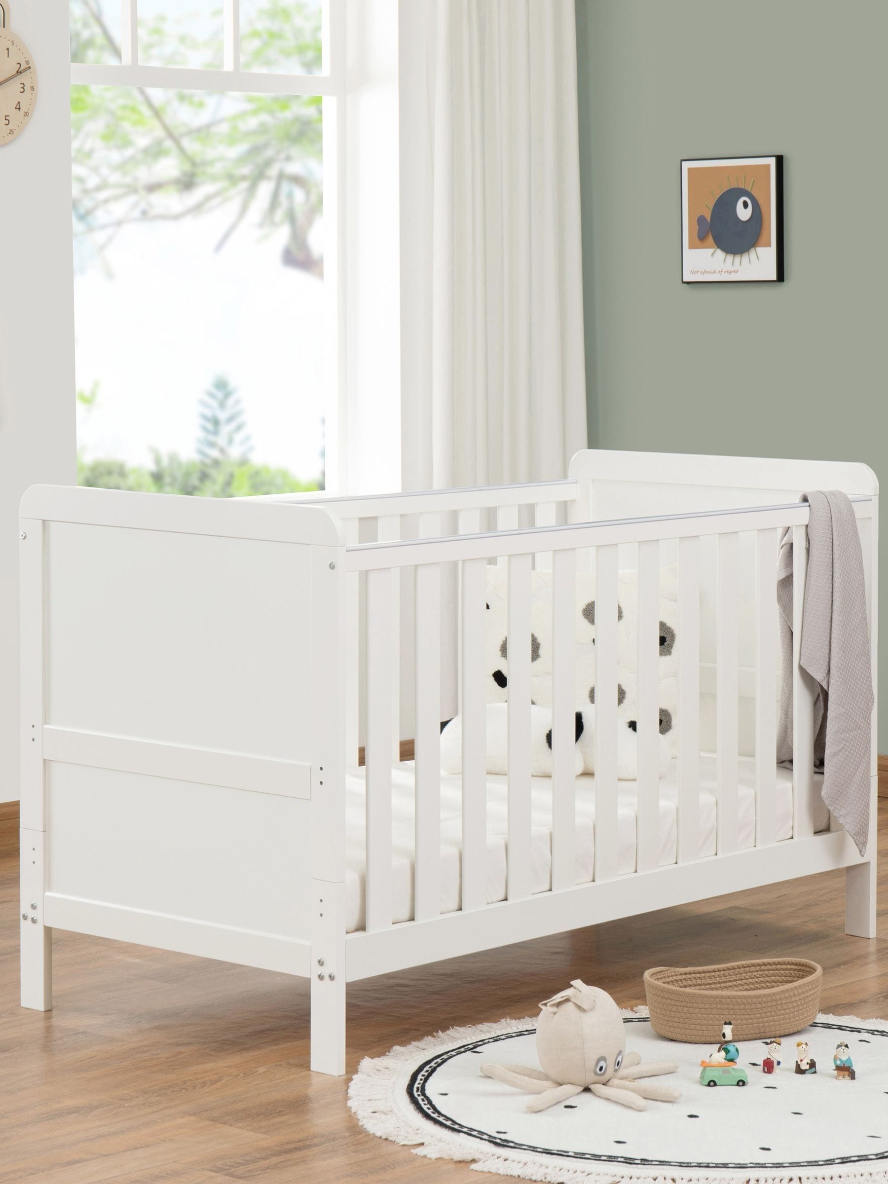 Babymore Unisex Infant White Caro Urban Cot Bed