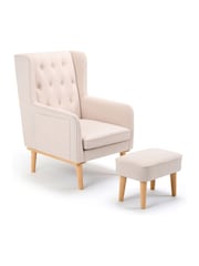 Babymore Cream Lux Nursing Chair with Stool - Image 6 of 6