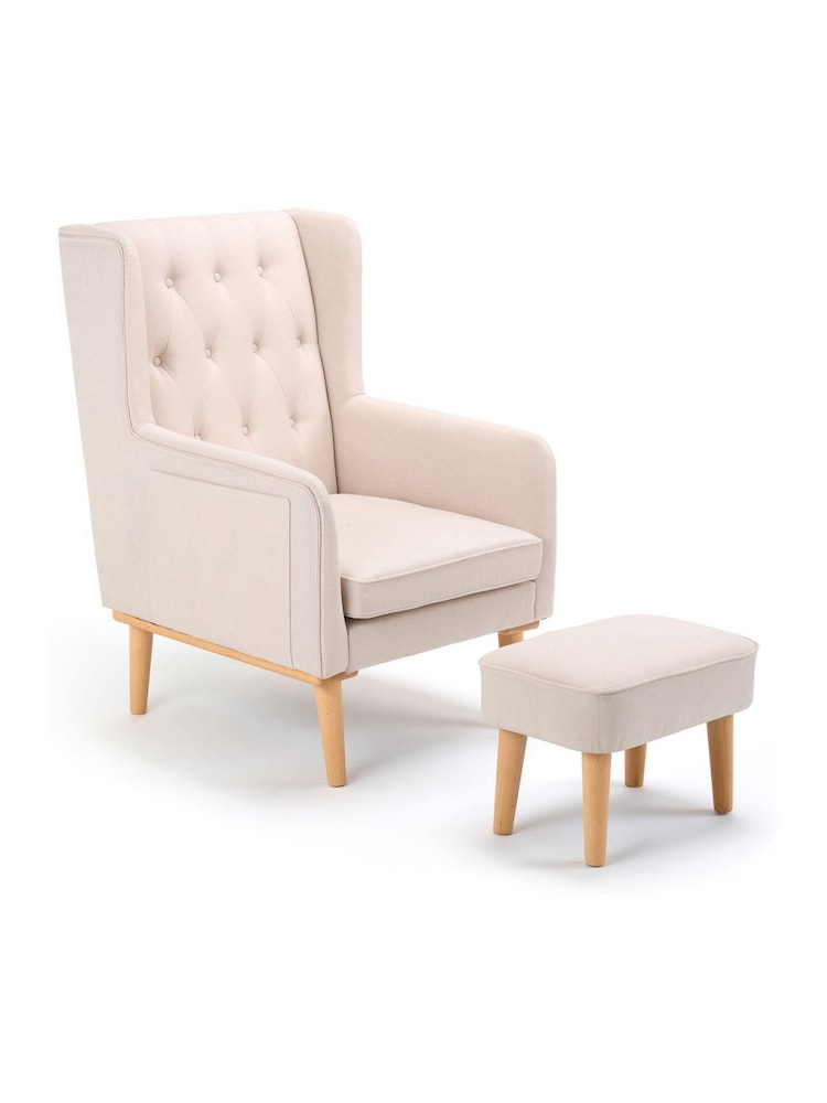 Babymore Cream Lux Nursing Chair with Stool - Image 6 of 6