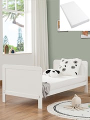 Babymore White Caro Urban Cot Bed with Fibre mattress - Image 3 of 6
