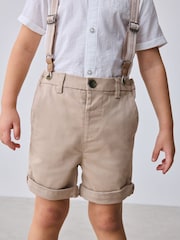 Baker by Ted Baker Stone Shirt Shorts and Braces 3 Piece Set - صورة 2 من 6