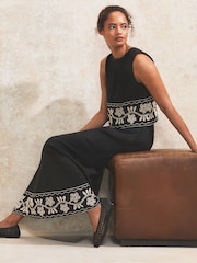 Ro&Zo Black Embroidered Shell Top - Image 1 of 4