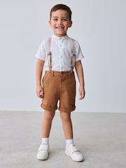 Baker by Ted Baker Grandad Collar Shirt, Short and Braces Set - Image 1 of 5