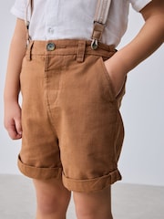 Baker by Ted Baker Grandad Collar Shirt, Short and Braces Set - Image 3 of 5