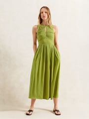 Ro&Zo Green Petite Keyhole Front Midi Dress - Image 1 of 3