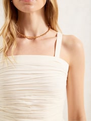 Ro&Zo Cream 100% Cotton Ruched Peplum Top - Image 3 of 3