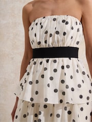 Ro&Zo Black Claudia And Spot Print Tiered Dress - Image 4 of 5
