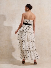 Ro&Zo Black Claudia And Spot Print Tiered Dress - Image 5 of 5