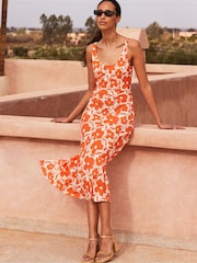 Ro&Zo Orange Petite Poppy Scoop Neck Cami Dress - Image 4 of 4