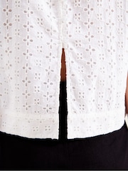 Ro&Zo White Broderie Shell 100% Cotton Top - Image 4 of 5