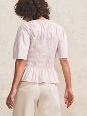 Ro&Zo Pink Stripe Shirred Top - Image 3 of 5