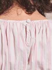 Ro&Zo Pink Stripe Shirred Top - Image 5 of 5