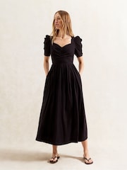 Ro&Zo Black Petite Sweetheart Neck Midi Dress - Image 2 of 4