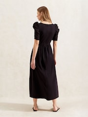 Ro&Zo Black Petite Sweetheart Neck Midi Dress - Image 3 of 4