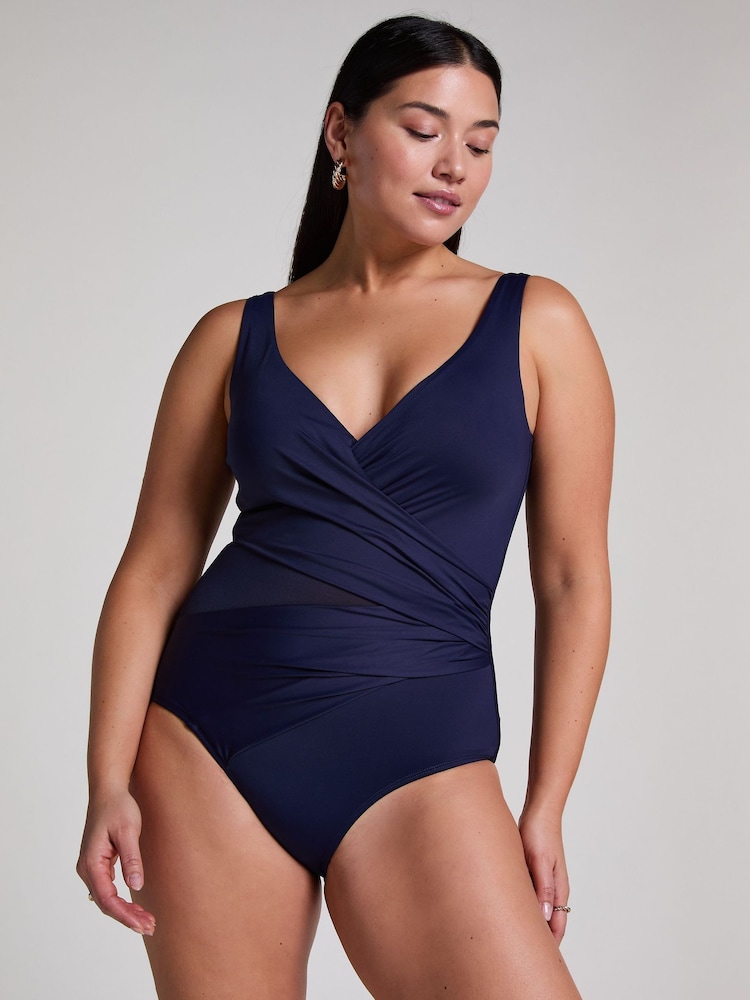 Hunkemöller Shaping Shell Mesh Black Swimsuit - Image 1 of 5