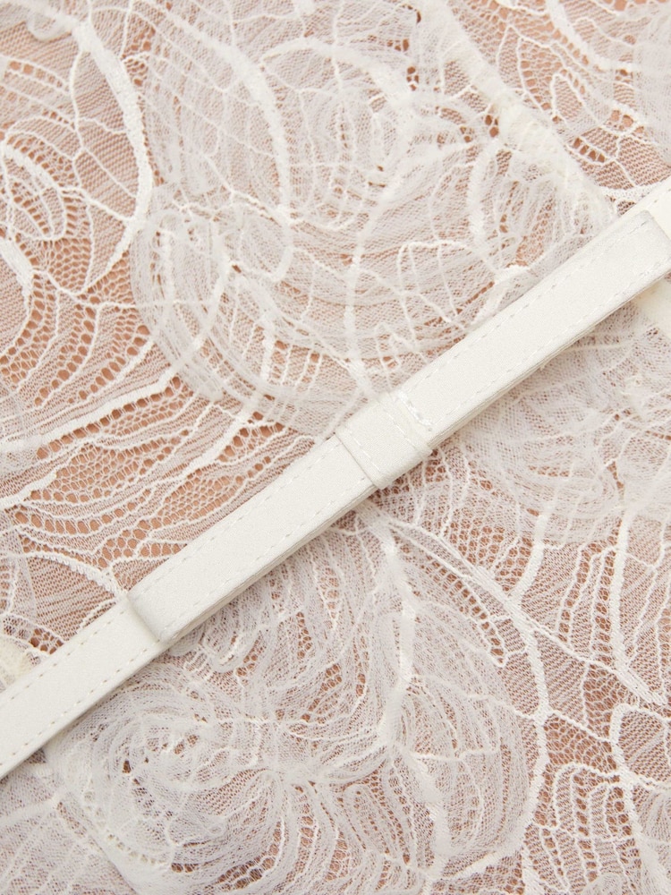Self-Portrait Cream Tuelle Lace Midi Dress - Image 6 of 6