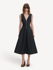 Self-Portrait Blue Denim Midi Dress - Image 1 of 6