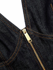 Self-Portrait Blue Denim Midi Dress - Image 6 of 6