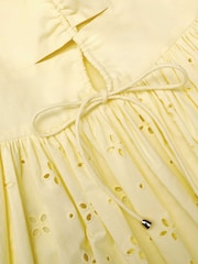 Self-Portrait Yellow Cotton Broderie Midi Dress - Image 5 of 5