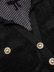 Self-Portrait Black Bow Crochet Midi Dress - Image 6 of 6