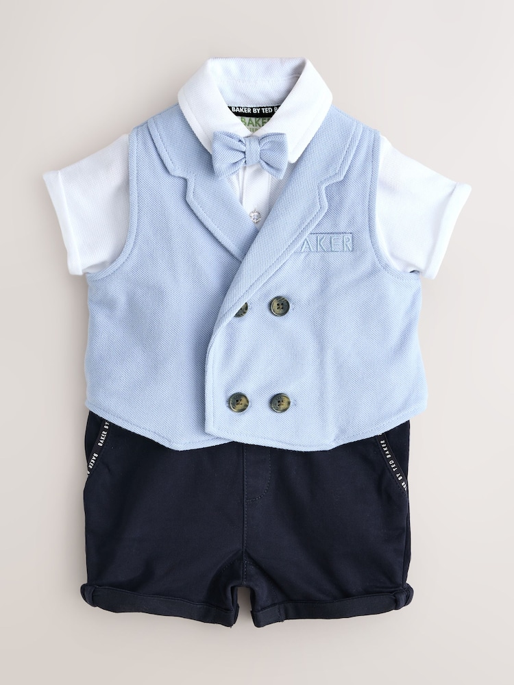 Baker by Ted Baker Smart Bow Tie Rompersuit - Image 1 of 4 Baker by Ted Baker Smart Bow Tie Rompersuit - Image 1 of 4