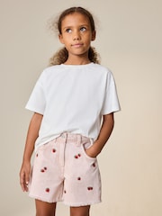 وردي فراولة - Embroidered Bermuda Shorts (3-16yrs) - صورة 3 من 3